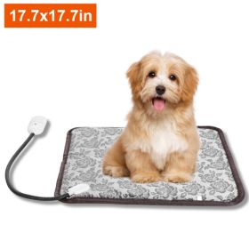 Pet Heating Pad, Waterproof Adjustable Warm Blanket, With Anti Bite Steel Rope Box (Option: Gray)
